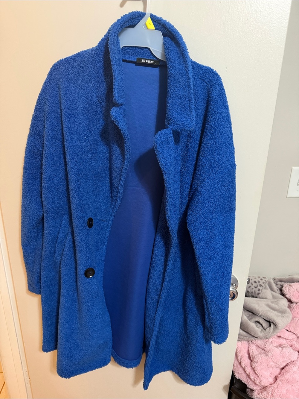 BTFLM Royal Blue Teddy Coat for Women